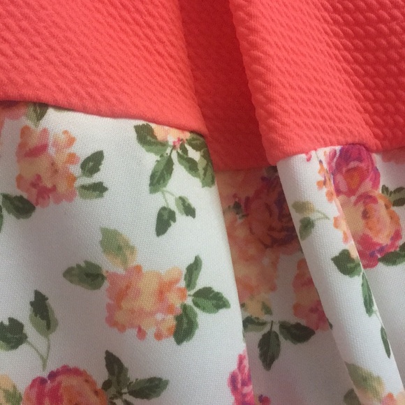 Girl’s Sleeveless Striped Color Block Floral Print Spring Summer Dress - Picture 5 of 5